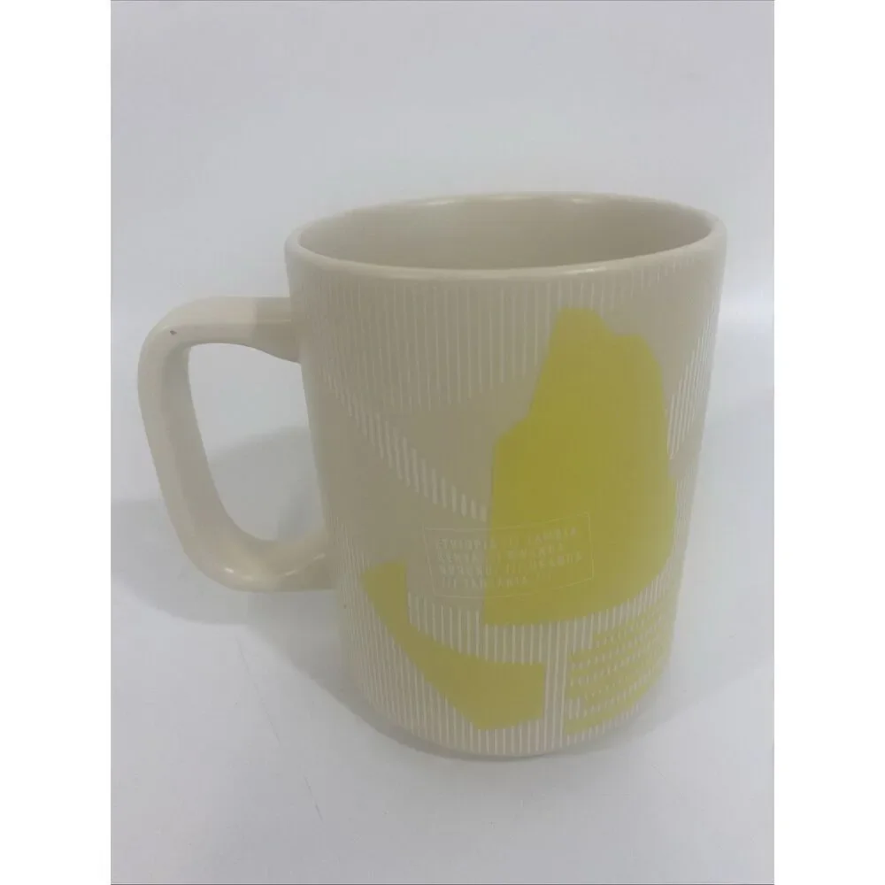 2018 STARBUCKS Reserve Cream Yellow African Map Mug 12 oz‎